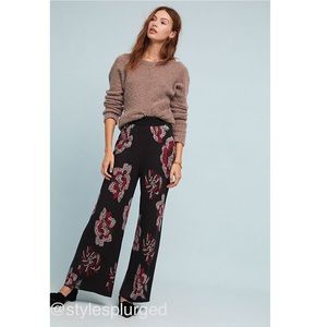 NWT ANTHRO Laia Floral Sweater pants size small